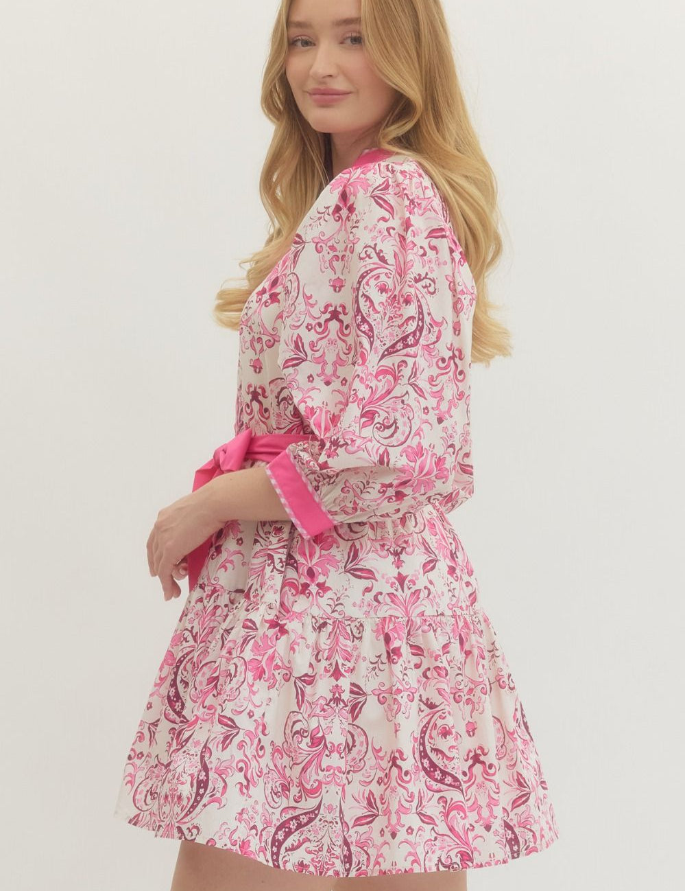 Heirloom Charm Mini Dress - Pink