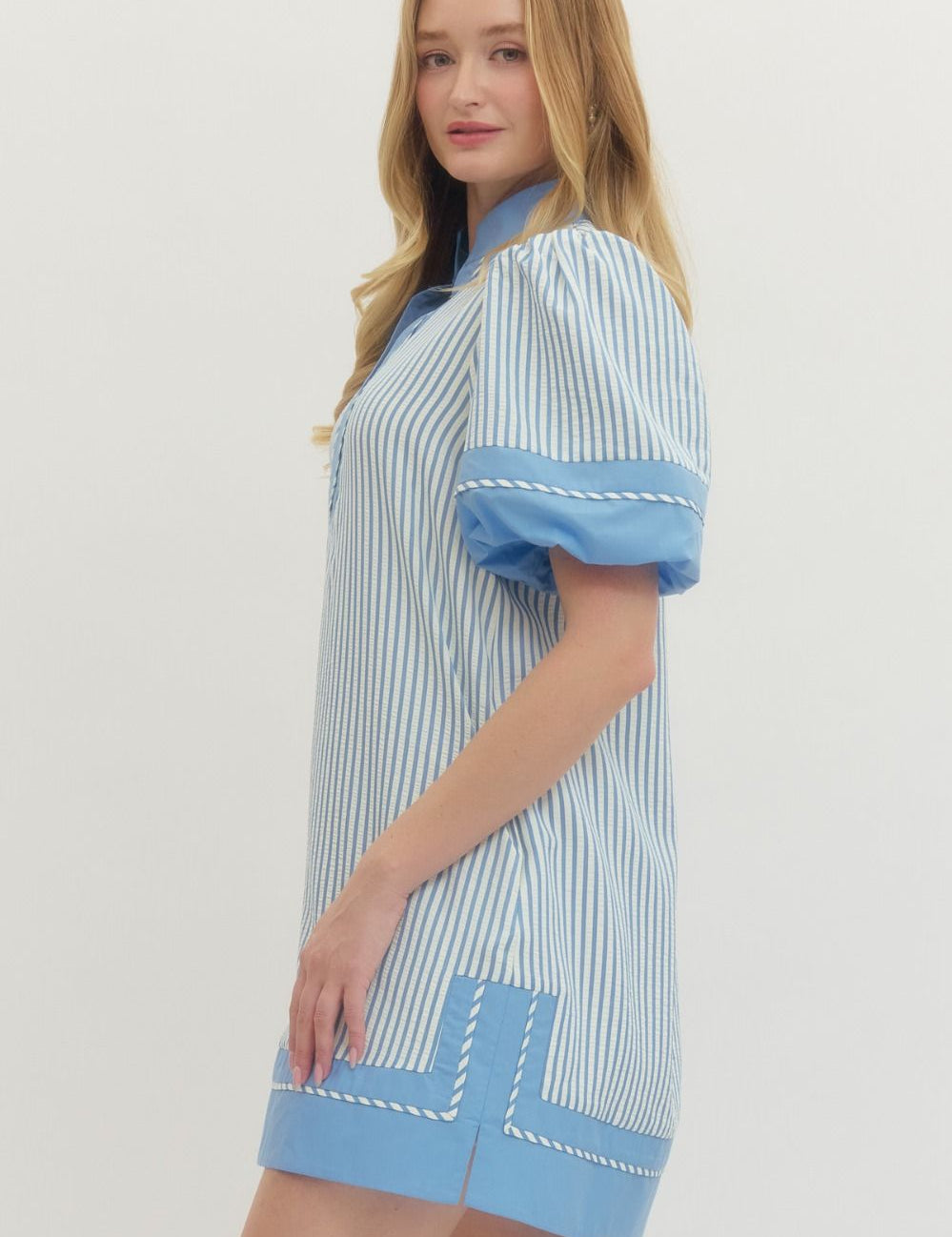 Riviera Radiance Mini Dress - Blue