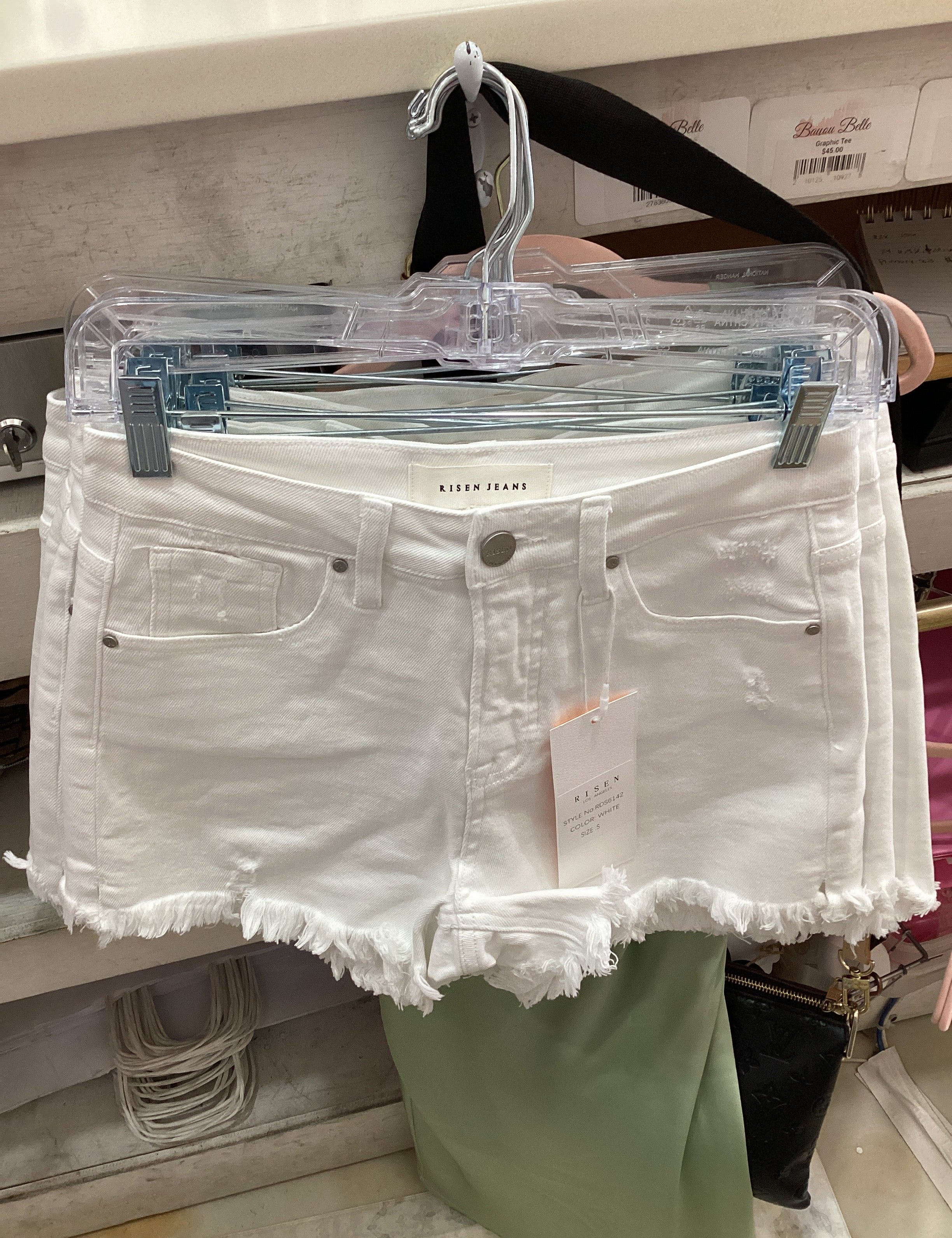 High Rise Side Slit Cut Off Shorts - White