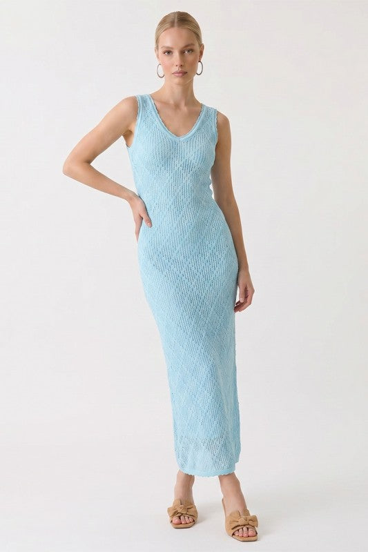 Sweet Escape Midi Dress - Blue