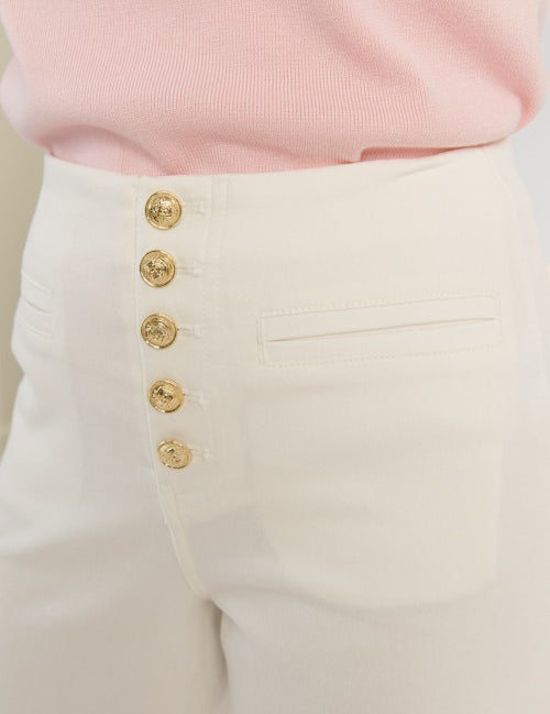 Cute As A Button Pants - White