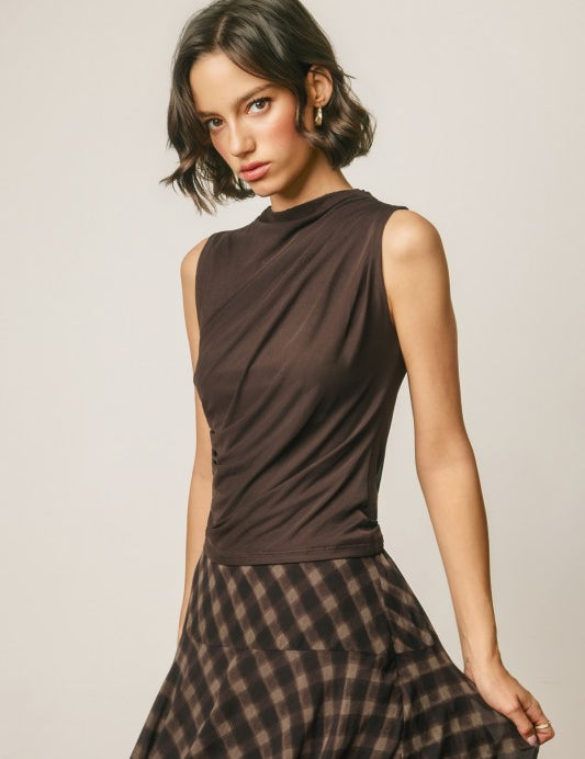After Dark Ruched Top - Espresso