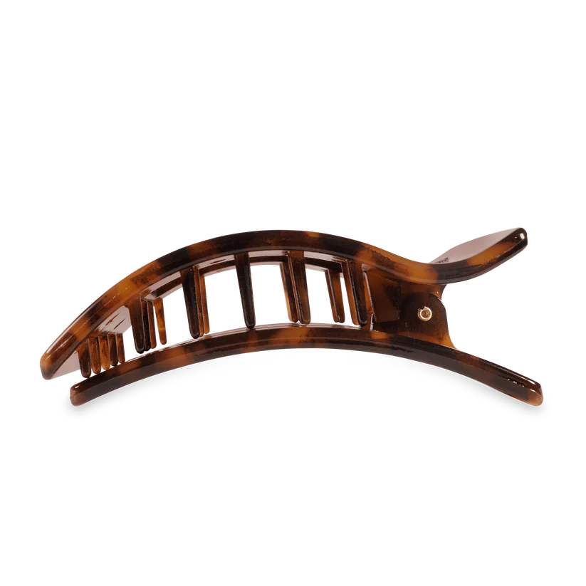 Flat Rectangle Hair Clip - Tortoise - Large