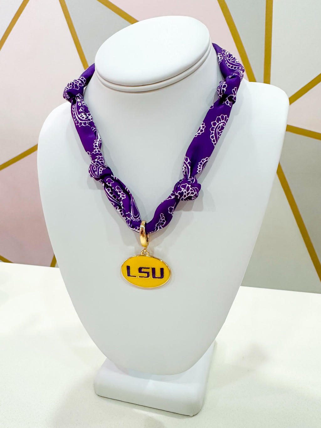 Licensed LSU Scarf Necklace