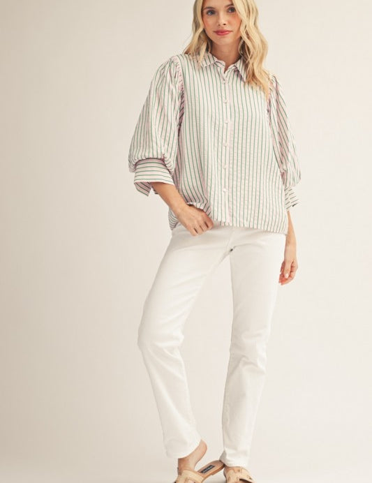 Pink Palm Social Top