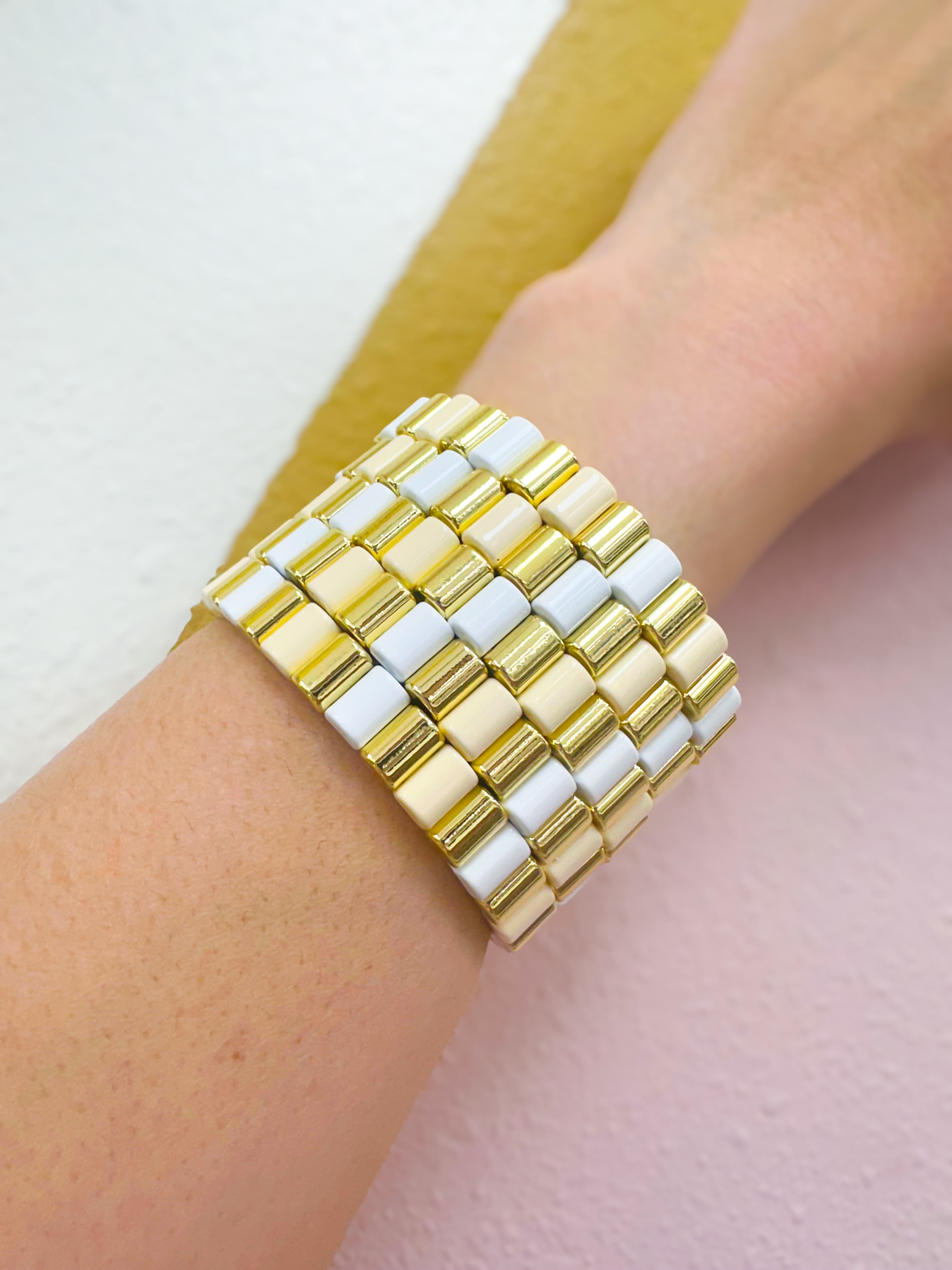 Tile Bracelet - Cream