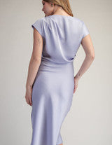 Nightfall Elegance Midi Dress - Lavender