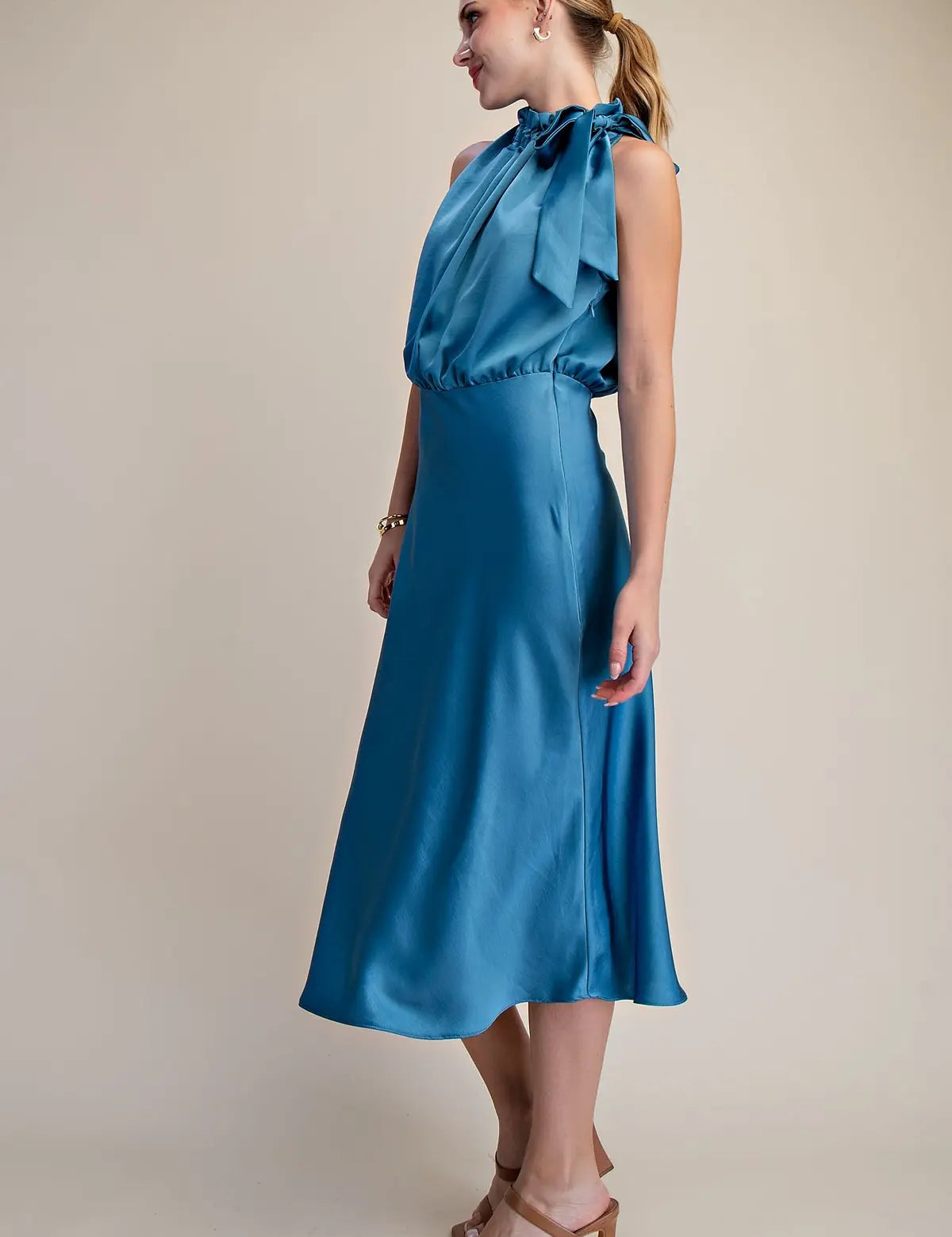 Nostalgia Nights Midi Dress - Blue