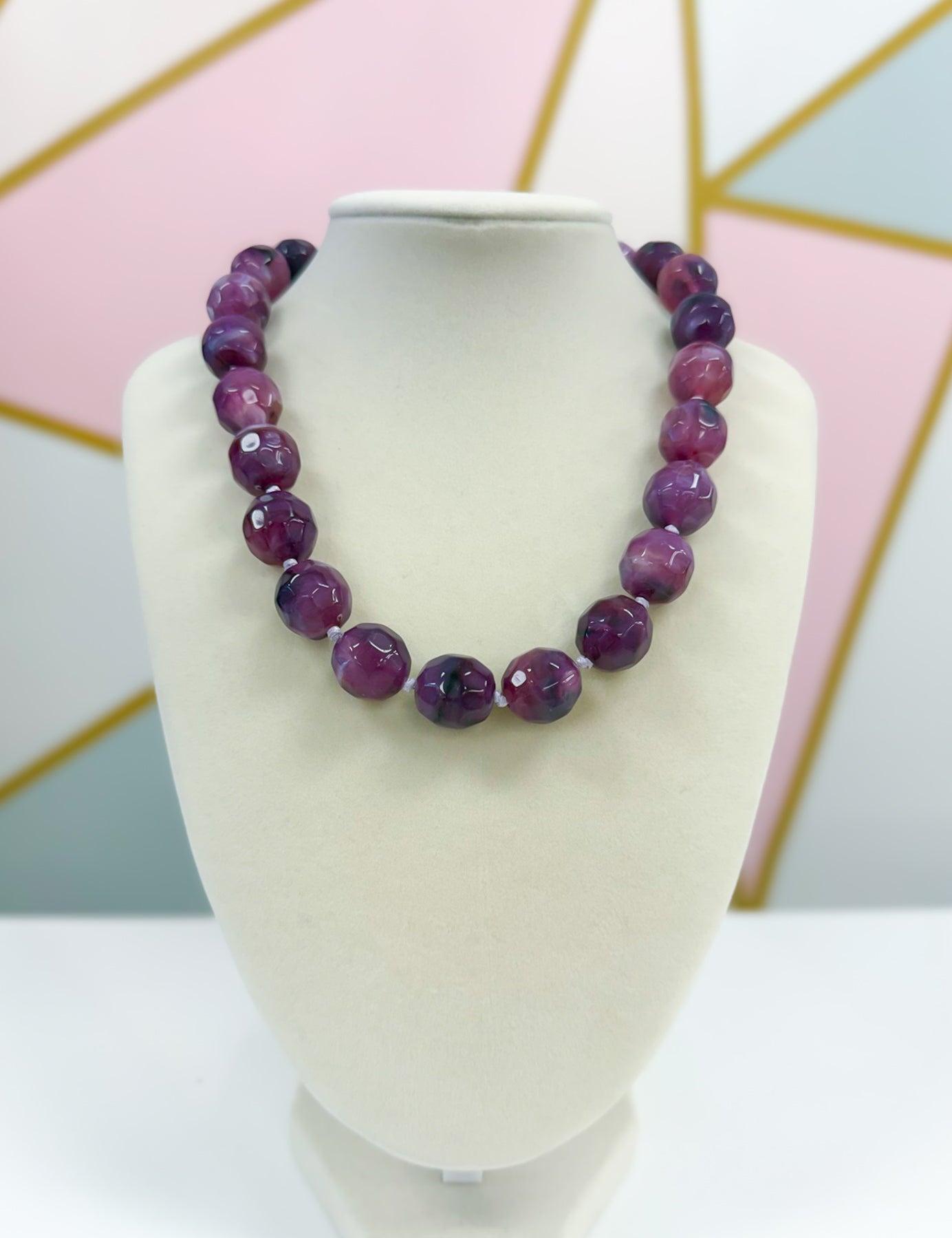 Maddyn Beaded Necklace - Purple
