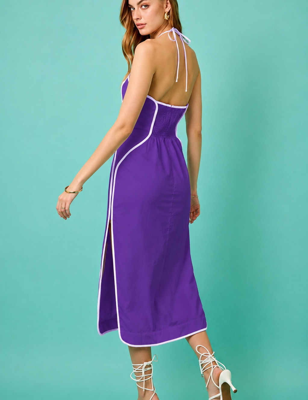 Beach Front Midi Dress - Purple