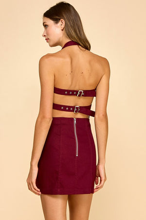 Buckle Up Dress Wine