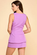 Standing On Business Romper Purple