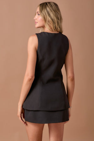 Standing On Business Romper Black