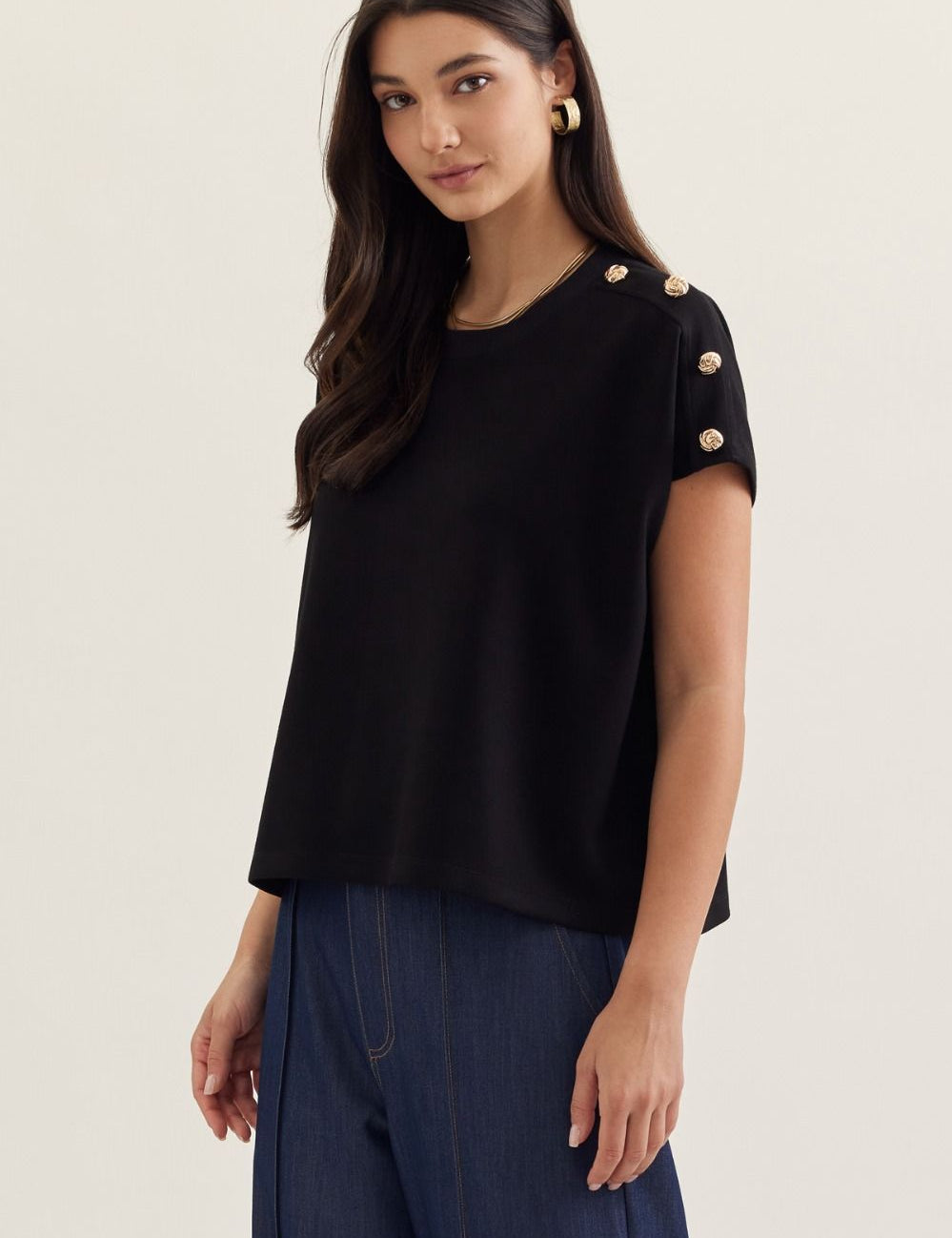 Essential Nior Statement Top - Black
