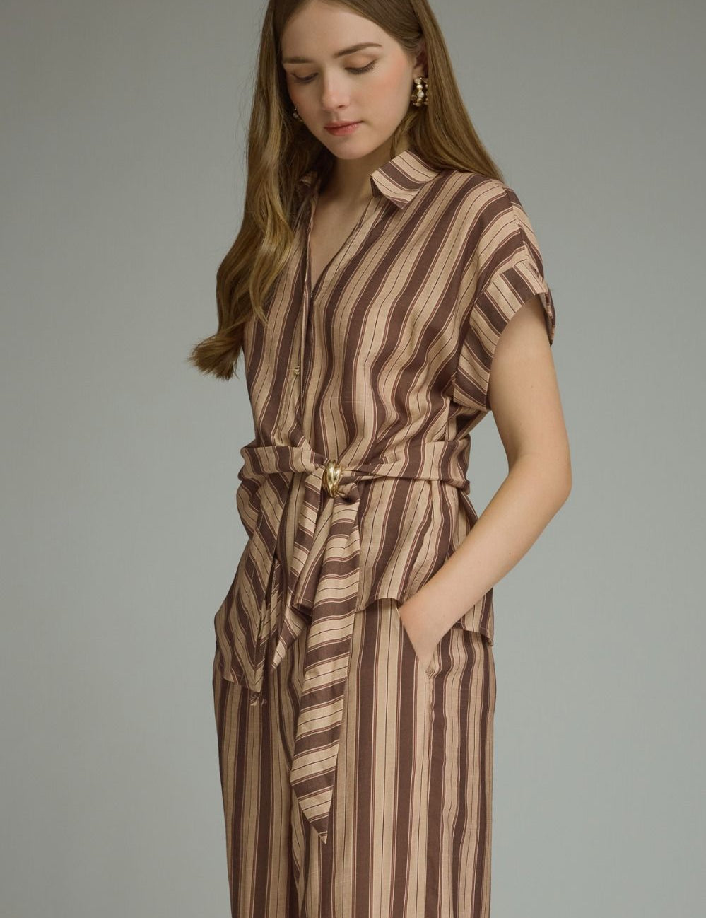 Falling Leaves Top - Brown
