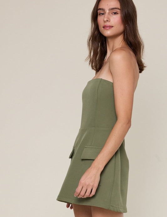 Becoming Her Mini Dress - Matcha