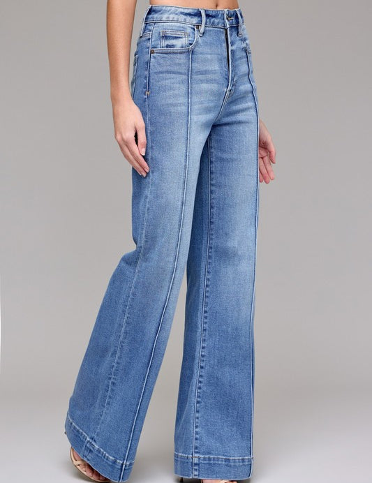 Happi Pintuck Flare Jeans