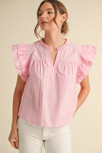 Ruffled Madness Top Pink