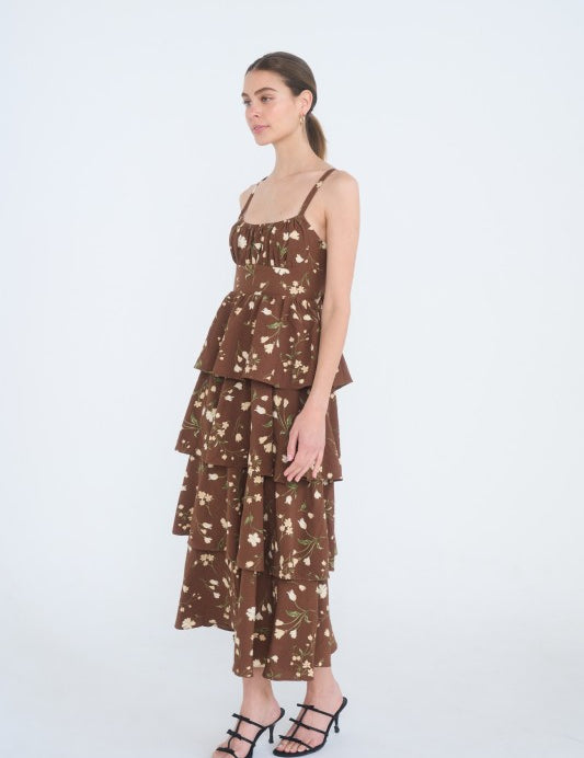 Falling Petals Midi Dress
