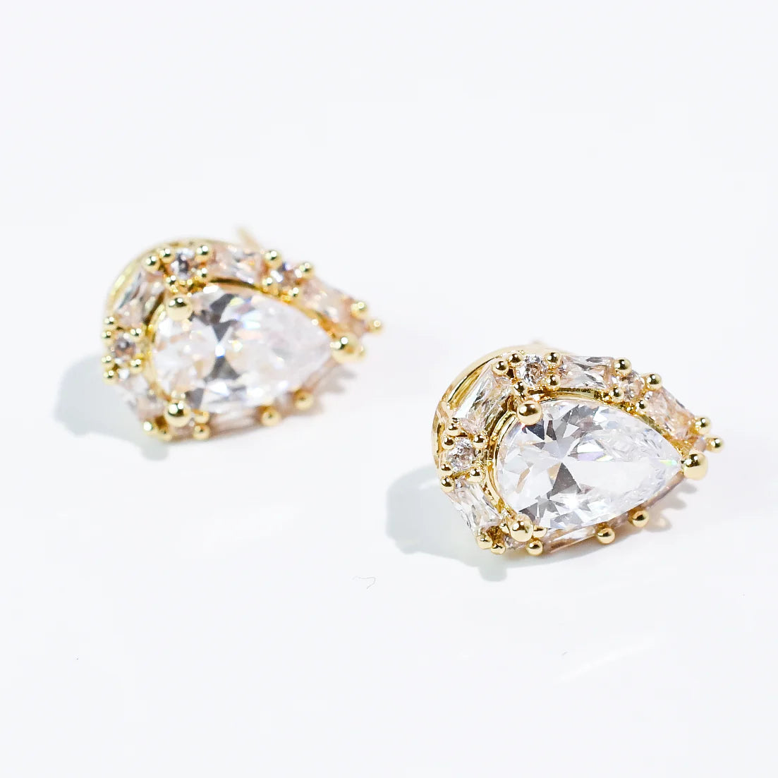 Drop Crystal Stud Earrings