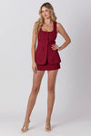 On The Edge Of Business Romper Burgundy