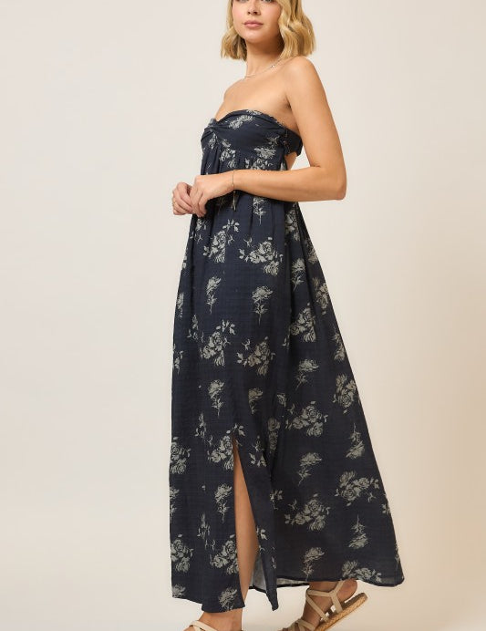 Indigo Bloom Maxi Dress