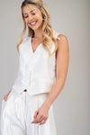 Bright Eyes Vest White