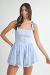 Take Your Breath Romper Blue