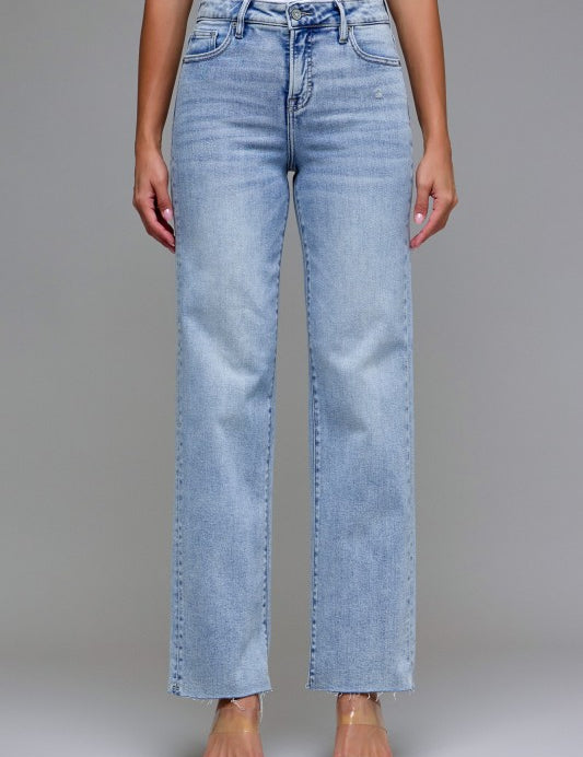 Ella High Rise Classic Straight Jeans - Light Wash
