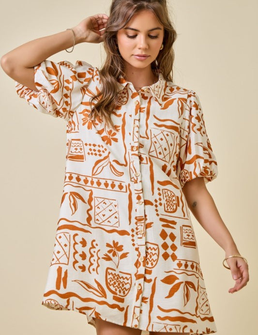 Golden Mesa Mini Dress