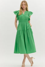 Never On Time Dress Green