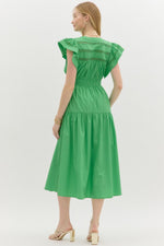 Never On Time Dress Green