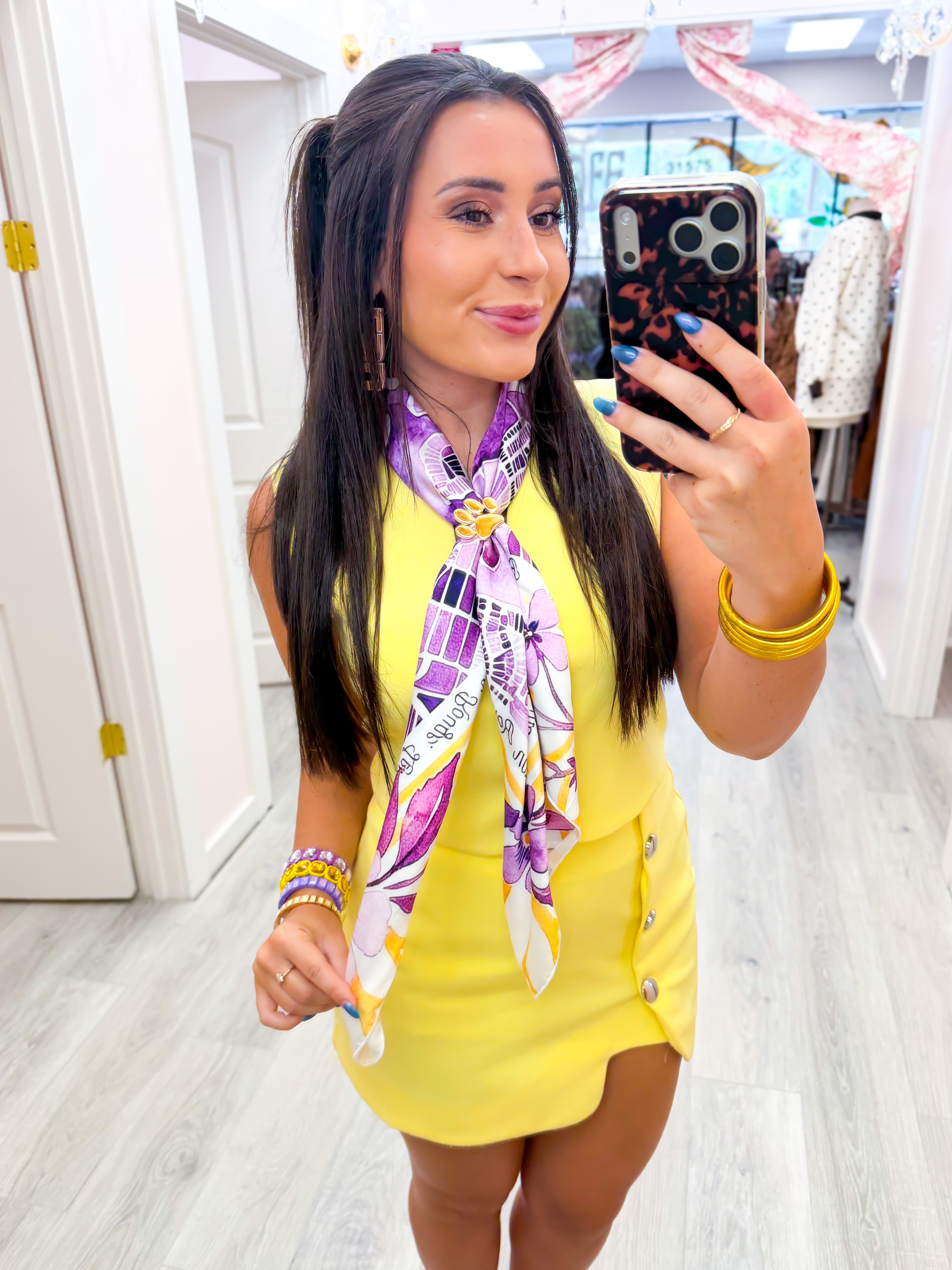 Baton Rouge Map Waterproof Scarf - Purple/Yellow