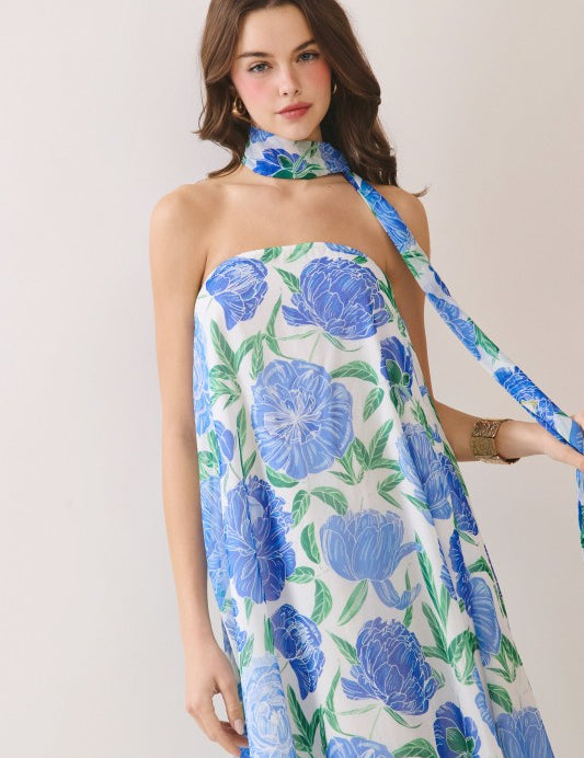 Make My Heart Race Maxi Dress - Blue