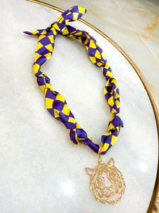 Checkered Tiger Scarf Necklace