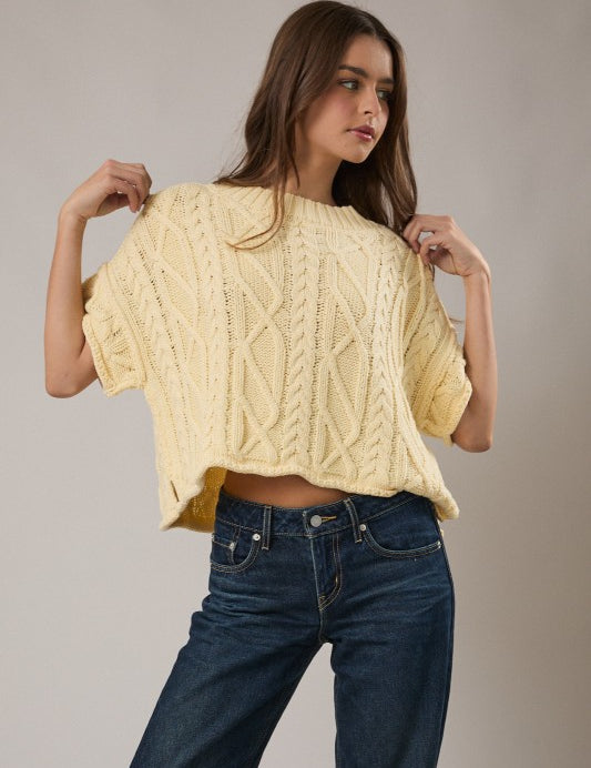 Calm & Collected Knit Top - Yellow