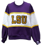 QOS Licensed LSU Colorblock Jewel Letter Sweater