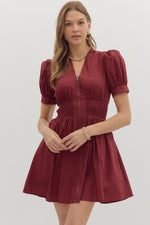 Always The Right Time Dress Burgundy