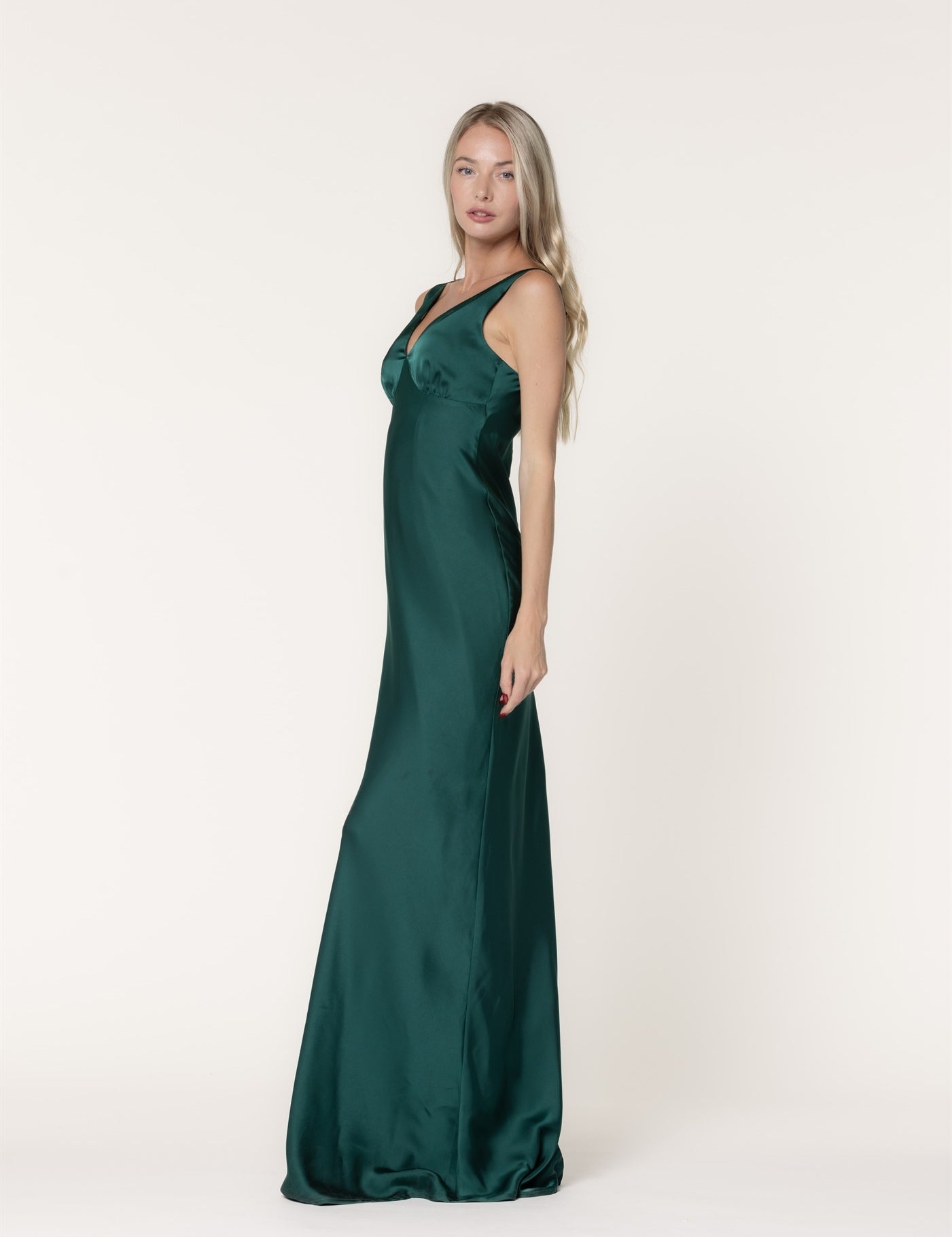 Satin Secrets Maxi Dress - Drk. Green
