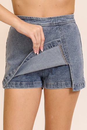 Concrete Confidence Skort Medium Wash