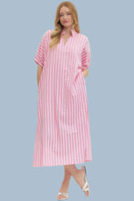 Sunday Stripes Dress Pink