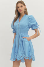 Picnic Princess Mini Dress -Blue