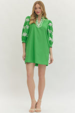 Embroidered Princess Dress Green