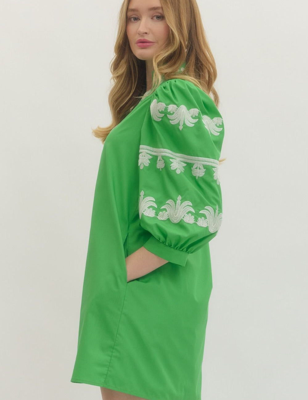 Embroidered Princess Dress Green