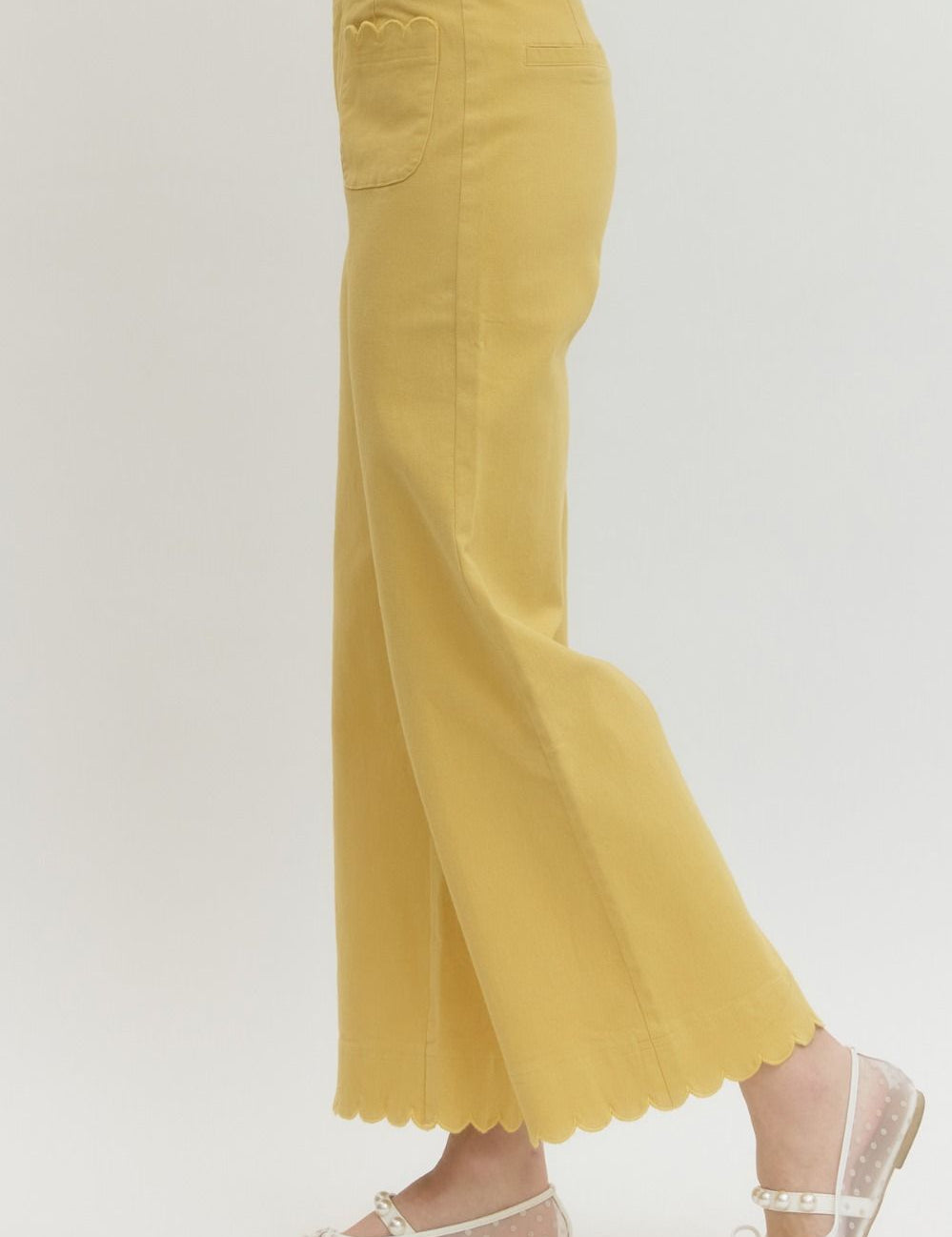 Scalloped Heart Pants Yellow