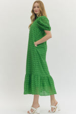 All Ruffled Up Dress Green