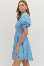 Picnic Princess Mini Dress -Blue