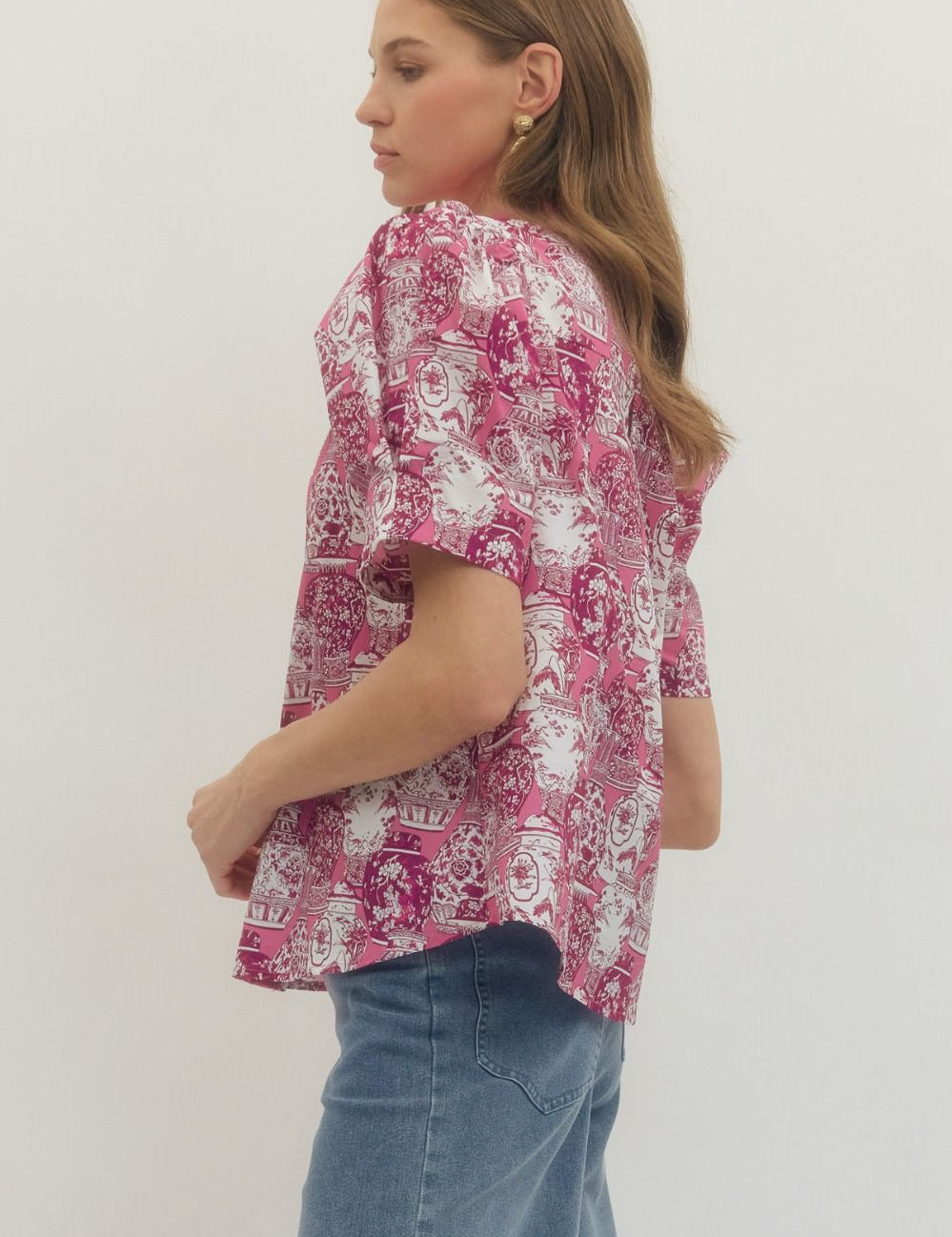 Elegant Charm Top - Pink