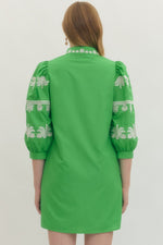 Embroidered Princess Dress Green