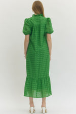 All Ruffled Up Dress Green